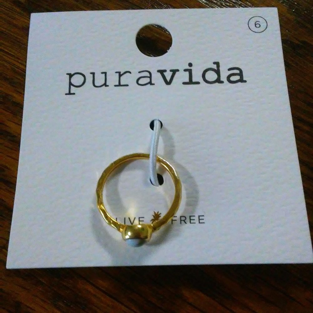 Pura Vida Boho Howlite Ring Size 6